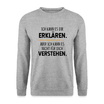 Ich kann es dir erklären, Physik & Mathe Ingenieur - Unisex Pullover - Weißgrau meliert - Vorne - Alina (178cm) & Michal (187cm)