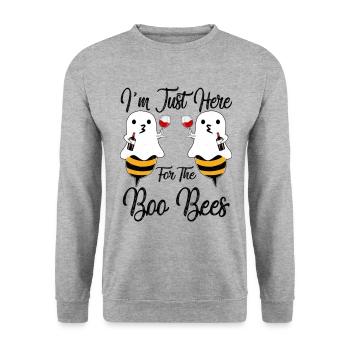 Halloween I'm Just Here For The Boo Bees Funny - Unisex Sweatshirt - salt & pepper - Front - Alina (178cm) & Michal (187cm)