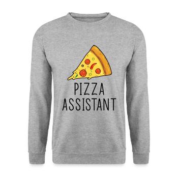 Pizza Assistant Matching Dad and Baby - Unisex Sweatshirt - salt & pepper - Front - Alina (178cm) & Michal (187cm)