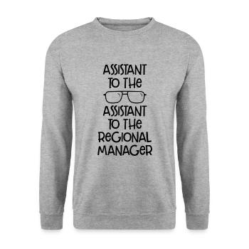 Assistant To The Regional Manager Fathers Day - Unisex Sweatshirt - salt & pepper - Front - Alina (178cm) & Michal (187cm)