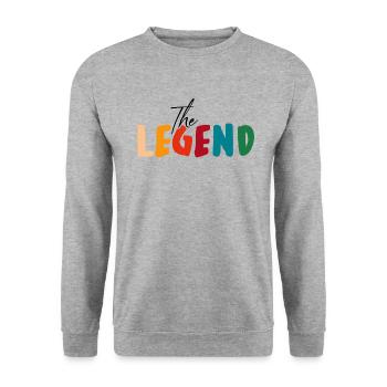 La légende L’héritage papa et moi - Sweat-shirt Unisexe - gris chiné - Devant - Alina (178cm) & Michal (187cm)