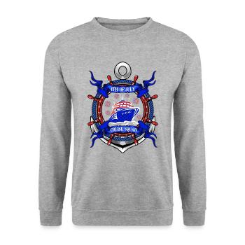 4th of July Cruise Squad - Unisex Sweatshirt - salt & pepper - Front - Alina (178cm) & Michal (187cm)