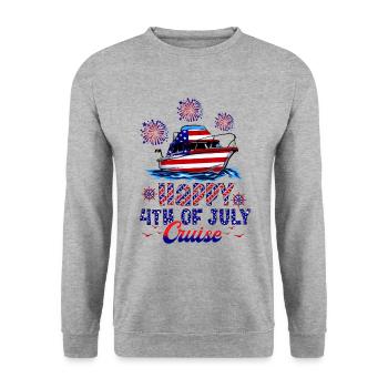 Happy 4th of July Cruise - Unisex Sweatshirt - salt & pepper - Front - Alina (178cm) & Michal (187cm)