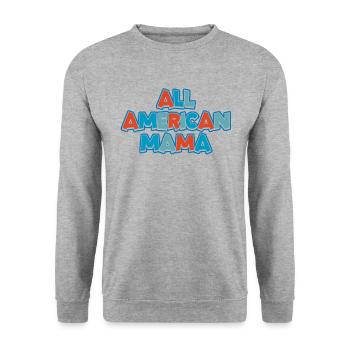 All American Mama Family - Unisex Sweatshirt - salt & pepper - Front - Alina (178cm) & Michal (187cm)