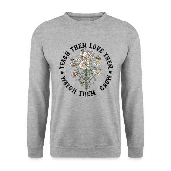 Enseignez-leur à les aimer Regardez-les devenir drôles - Sweat-shirt Unisexe - gris chiné - Devant - Alina (178cm) & Michal (187cm)