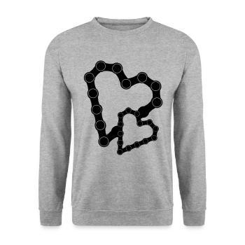Would have had bicycle chain 05 - Unisex Sweatshirt - salt & pepper - Front - Alina (178cm) & Michal (187cm)