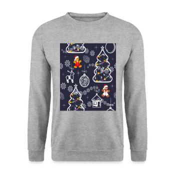 Seamless Festive Pattern With Christmas Tree - Unisex Sweatshirt - salt & pepper - Front - Alina (178cm) & Michal (187cm)