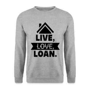 New Homeowner Housewarming Funny - Unisex Pullover - Weißgrau meliert - Vorne - Alina (178cm) & Michal (187cm)