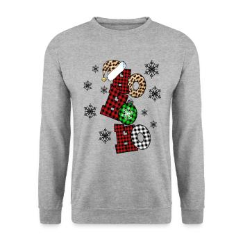 Noël Ho ho ho Vacances - Sweat-shirt Unisexe - gris chiné - Devant - Alina (178cm) & Michal (187cm)