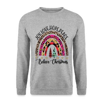 Joie Amour Espoir Paix Croire Noël - Sweat-shirt Unisexe - gris chiné - Devant - Alina (178cm) & Michal (187cm)
