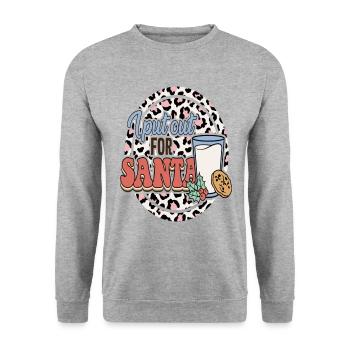 Naughty Funny Christmas - Unisex Sweatshirt - salt & pepper - Front - Alina (178cm) & Michal (187cm)