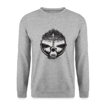 Acoustic Guitar Guitar Music Guitarist - Unisex Sweatshirt - salt & pepper - Front - Alina (178cm) & Michal (187cm)