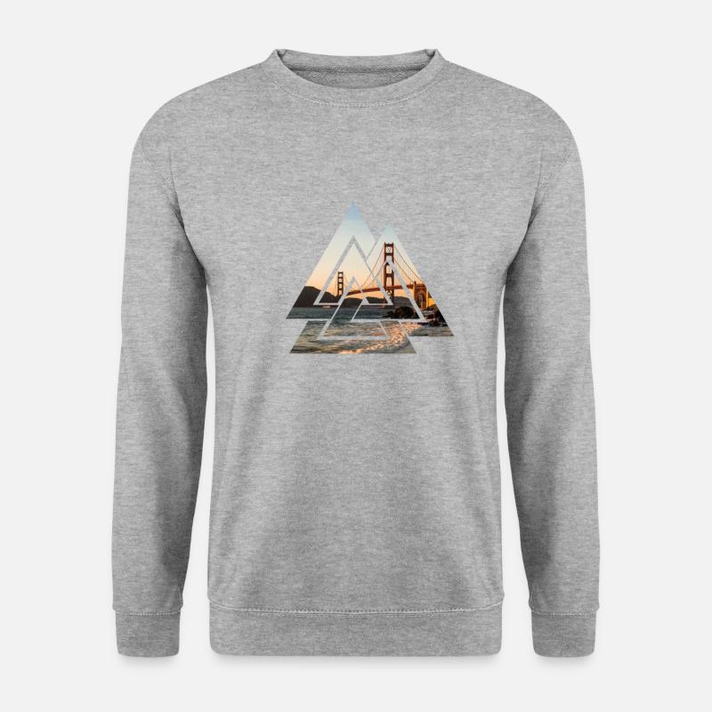 Golden Gate Bridge - Unisex Pullover - Weißgrau meliert