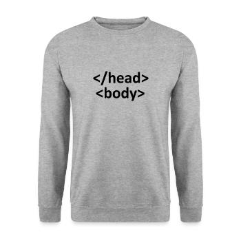 Web developer shirt - Unisex Sweatshirt - salt & pepper - Front - Alina (178cm) & Michal (187cm)