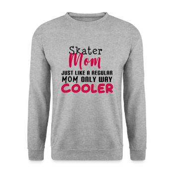Skater Mama - Unisex Pullover - Weißgrau meliert - Vorne - Alina (178cm) & Michal (187cm)