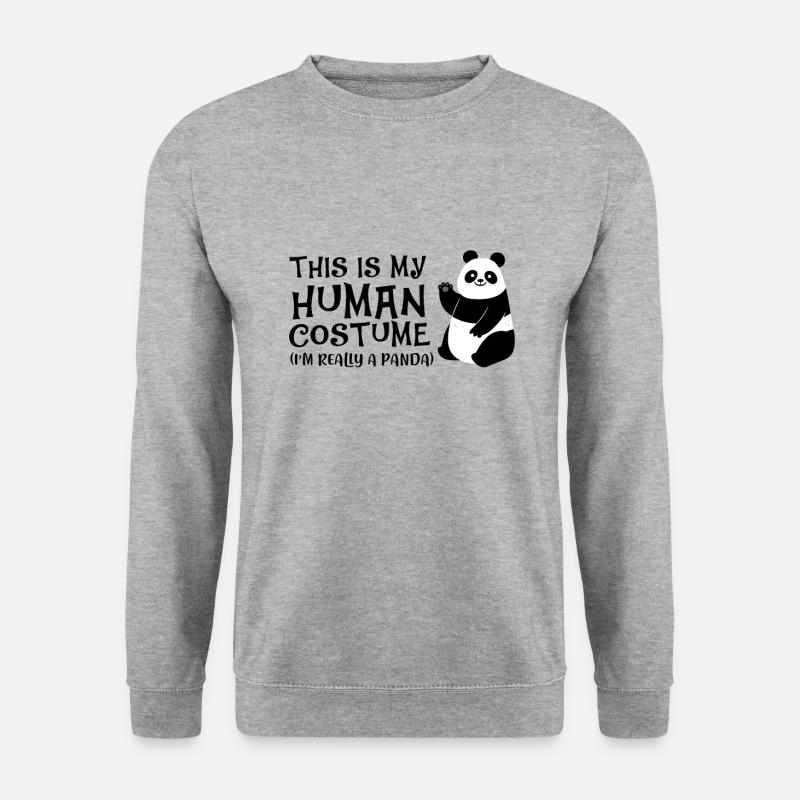 Panda Kostüm - Unisex Pullover - Weißgrau meliert