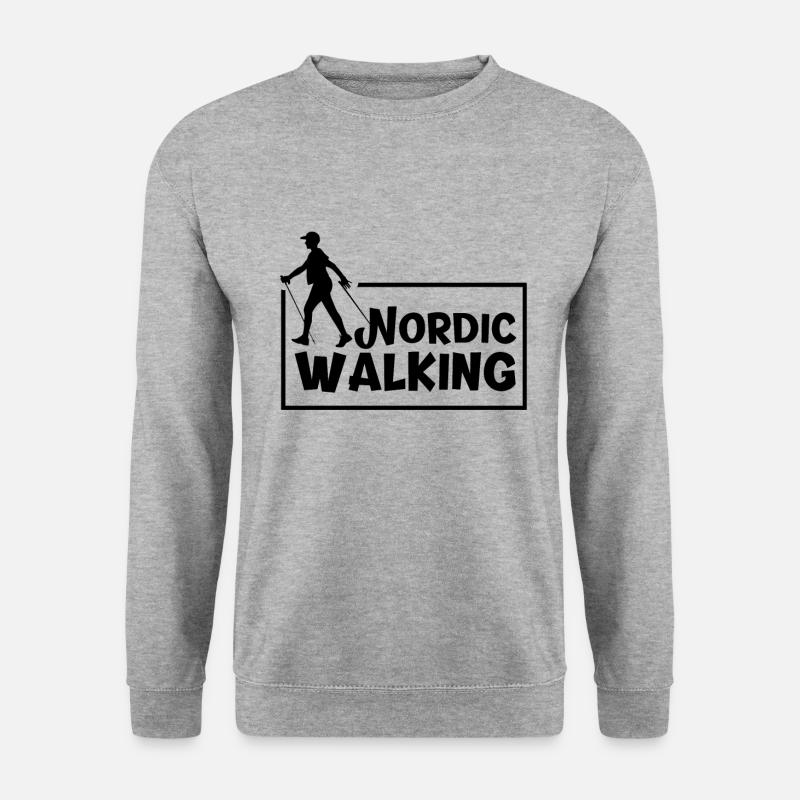 Nordic Walking - Unisex Pullover - Weißgrau meliert