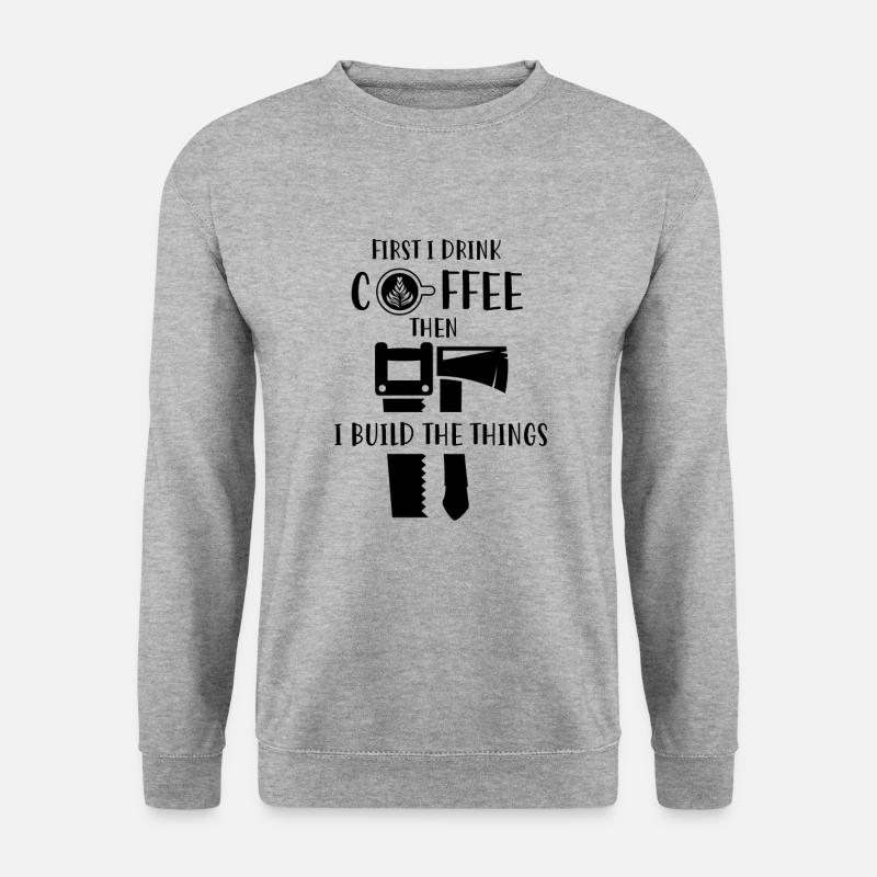 Zimmermann Kaffee Tischler - Unisex Pullover - Weißgrau meliert