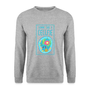 Biologie Cellfie Biologische Zelle - Unisex Pullover - Weißgrau meliert - Vorne - Alina (178cm) & Michal (187cm)