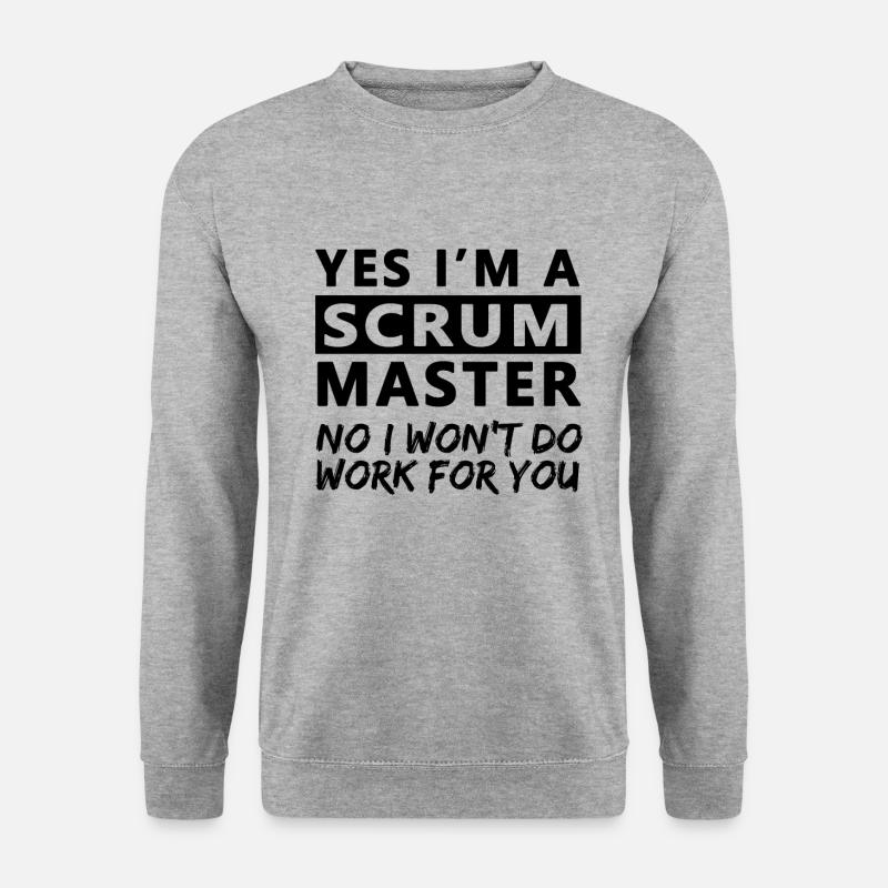 Lustiges Scrum Master T-Shirt - Unisex Pullover - Weißgrau meliert
