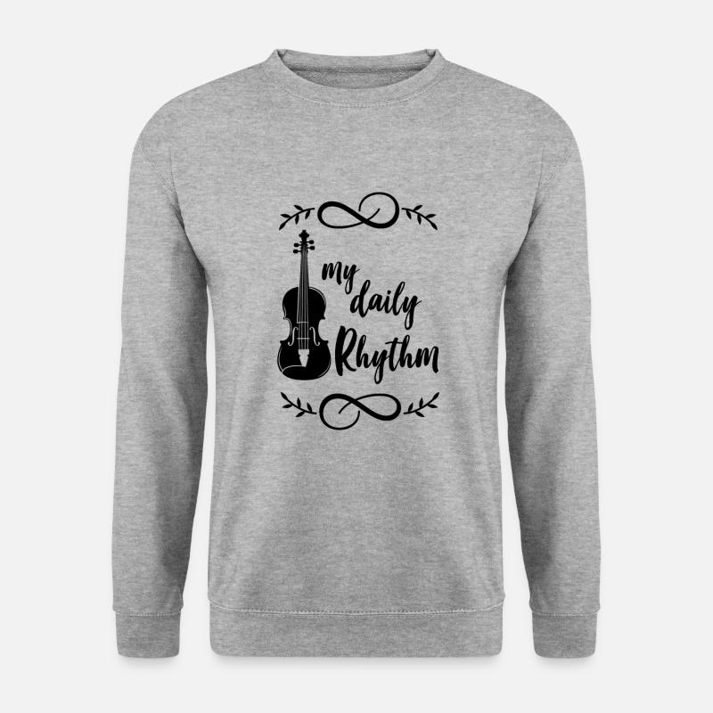 Violine - Unisex Pullover - Weißgrau meliert