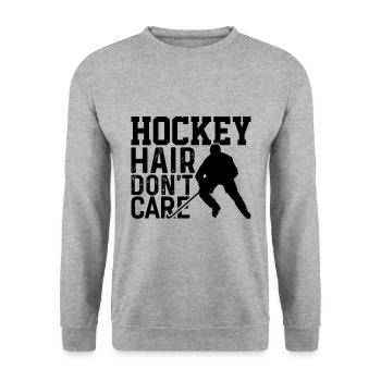 Cheveux de hockey Je me fiche des joueurs de hockey - Sweat-shirt Unisexe - gris chiné - Devant - Alina (178cm) & Michal (187cm)