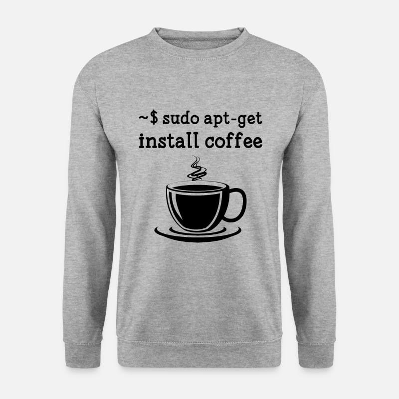 Linux Sudo Apt-Get Install Coffee - Unisex Sweatshirt - salt & pepper