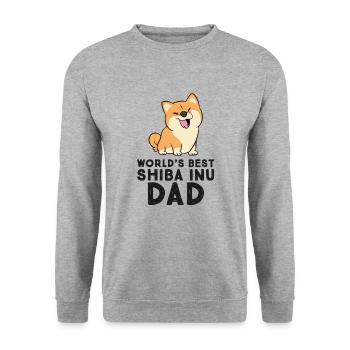 Bester Shiba Inu Papa der Welt - Unisex Pullover - Weißgrau meliert - Vorne - Alina (178cm) & Michal (187cm)