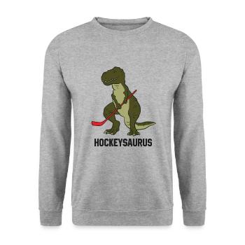 Hockey sur glace Dinosaure Hockey Garçon Enfants Hockey - Sweat-shirt Unisexe - gris chiné - Devant - Alina (178cm) & Michal (187cm)