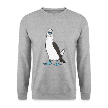Cute Blue Foot Booby Bird Dancing Blue Foot - Unisex Sweatshirt - salt & pepper - Front - Alina (178cm) & Michal (187cm)
