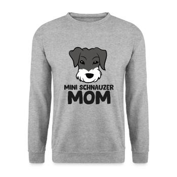 Schnauzer Mom Miniature Schnauzer Mom - Unisex Pullover - Weißgrau meliert - Vorne - Alina (178cm) & Michal (187cm)