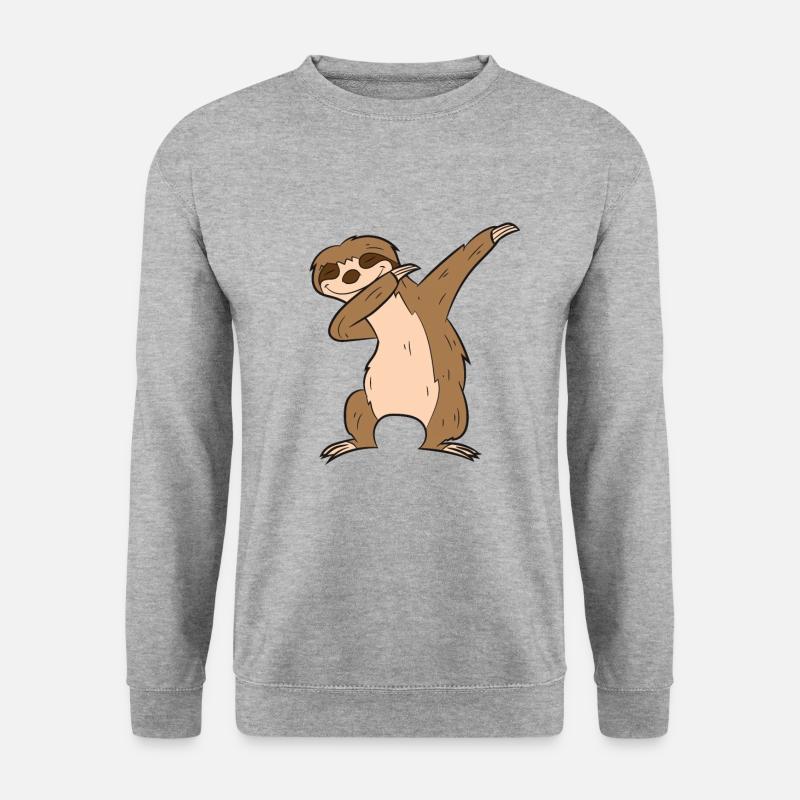 Dabbing Faultier Süßes Dabbendes Faultier - Unisex Pullover - Weißgrau meliert