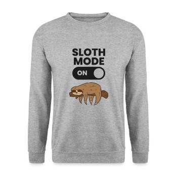 Lazy Sloth Tired Sloth Funny Sloth Mode On - Unisex Sweatshirt - salt & pepper - Front - Alina (178cm) & Michal (187cm)