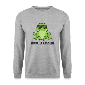 Cute Frog Lover Gift Toadally Awesome Funny Toad - Unisex Sweatshirt - salt & pepper - Front - Alina (178cm) & Michal (187cm)