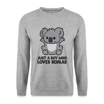 Koala Boy Seulement un garçon qui aime les koalas - Sweat-shirt Unisexe - gris chiné - Devant - Alina (178cm) & Michal (187cm)