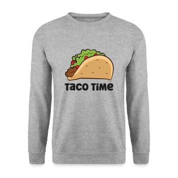 Taco Time Funny Taco - Unisex Sweatshirt - salt & pepper - Front - Alina (178cm) & Michal (187cm)