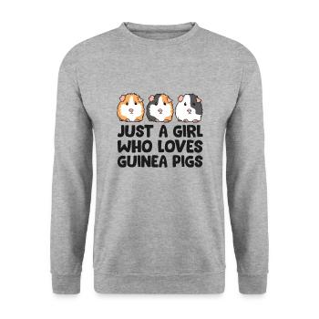 Juste une fille qui aime les cochons d’Inde - Sweat-shirt Unisexe - gris chiné - Devant - Alina (178cm) & Michal (187cm)