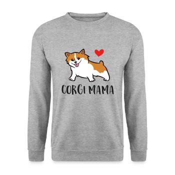 Corgi Mama Cute Welsh Corgi - Unisex Sweatshirt - salt & pepper - Front - Alina (178cm) & Michal (187cm)