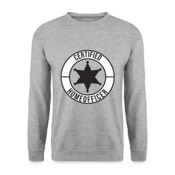 Certified Homeofficer Office Office Job Work - Unisex Sweatshirt - salt & pepper - Front - Alina (178cm) & Michal (187cm)
