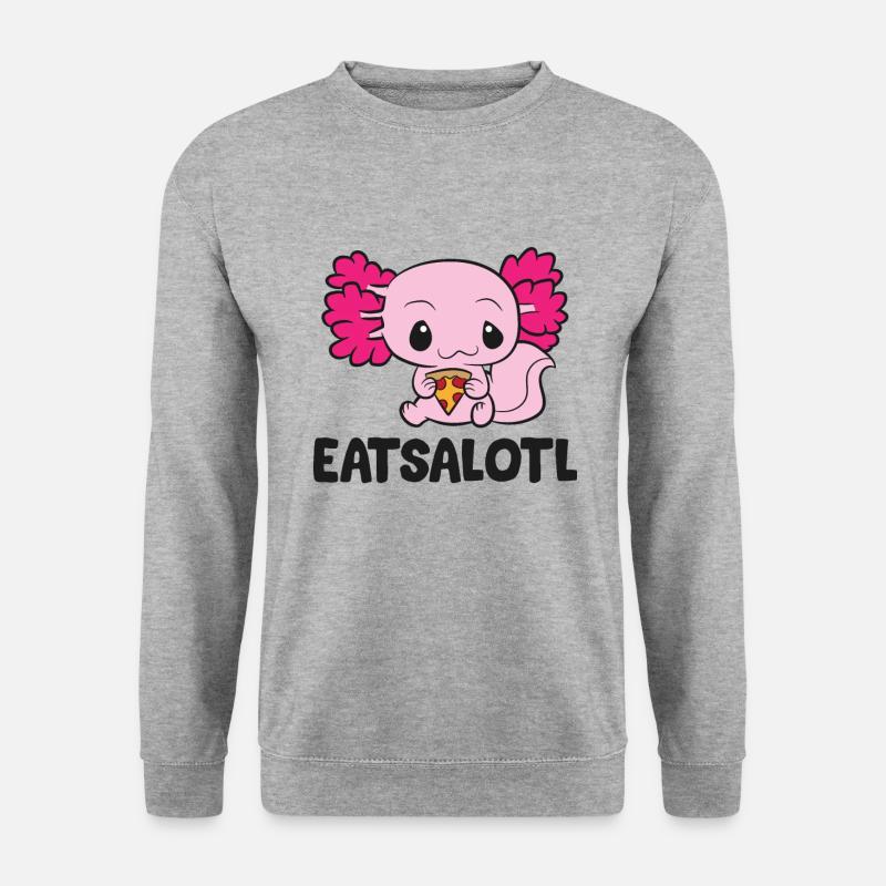 Axolotl Eating Pizza Axolotl Eatsalotl - Unisex Sweatshirt - salt & pepper