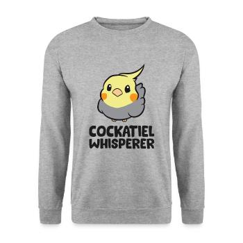 Funny Cockatiel Just a Girl Who Loves Cockatiels - Unisex Sweatshirt - salt & pepper - Front - Alina (178cm) & Michal (187cm)