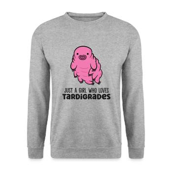 Just a Boy Who Loves Tardigrades Water Bear - Unisex Sweatshirt - salt & pepper - Front - Alina (178cm) & Michal (187cm)