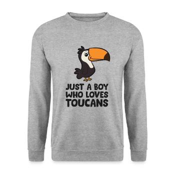 Seul un garçon qui aime les toucans Cuter - Sweat-shirt Unisexe - gris chiné - Devant - Alina (178cm) & Michal (187cm)