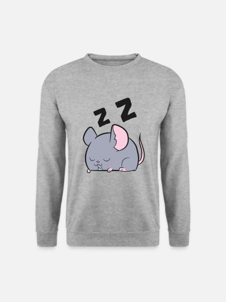Lustige Ratte Schlafanzug Ratte Schlafanzug - Unisex Pullover - Weißgrau meliert