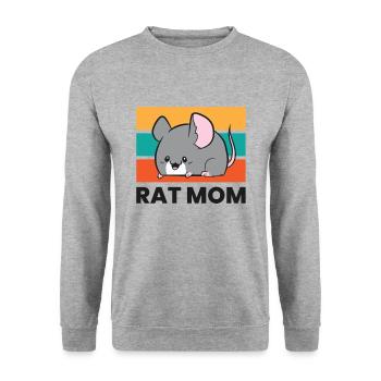 Rat Mom Funny Rat Owner Rat Mama Funny Rats - Unisex Sweatshirt - salt & pepper - Front - Alina (178cm) & Michal (187cm)