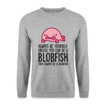 Sei immer du selbst, außer du kannst ein - Unisex Pullover - Weißgrau meliert - Vorne - Alina (178cm) & Michal (187cm)