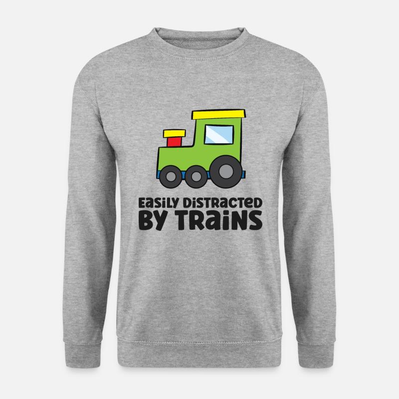 Easily Distracted By Trains - Unisex Sweatshirt - salt & pepper