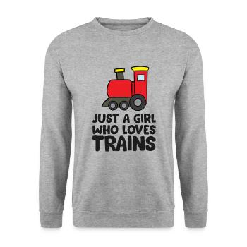 Juste une fille qui aime les trains - Sweat-shirt Unisexe - gris chiné - Devant - Alina (178cm) & Michal (187cm)