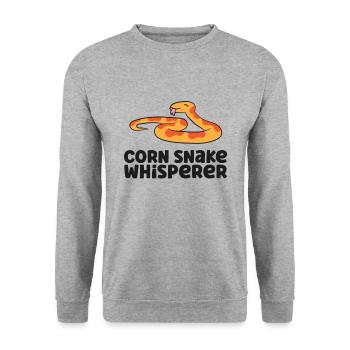 Serpent de maïs Whisperer Serpent rouge Serpent de maïs Serpent de maïs - Sweat-shirt Unisexe - gris chiné - Devant - Alina (178cm) & Michal (187cm)