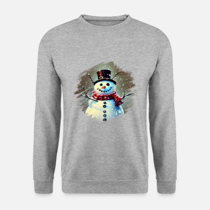 Schneemann - Unisex Pullover - Weißgrau meliert